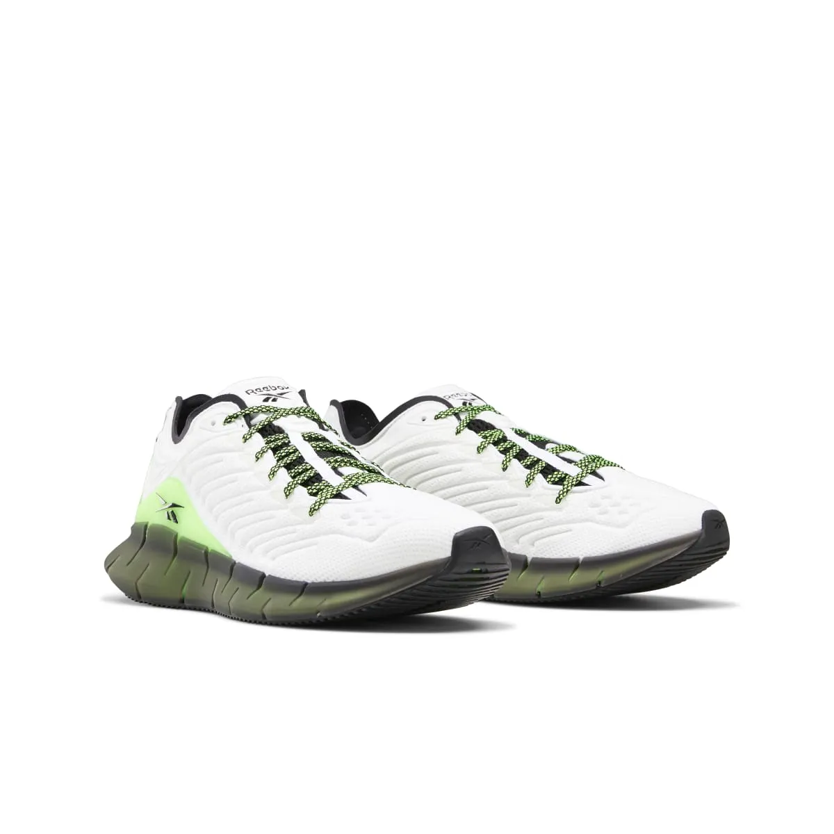 REEBOK FZ3101 ZIG KINETICA MN'S (Medium) White/Green/Black Mesh Running Shoes Easy Mobility fitness accessories