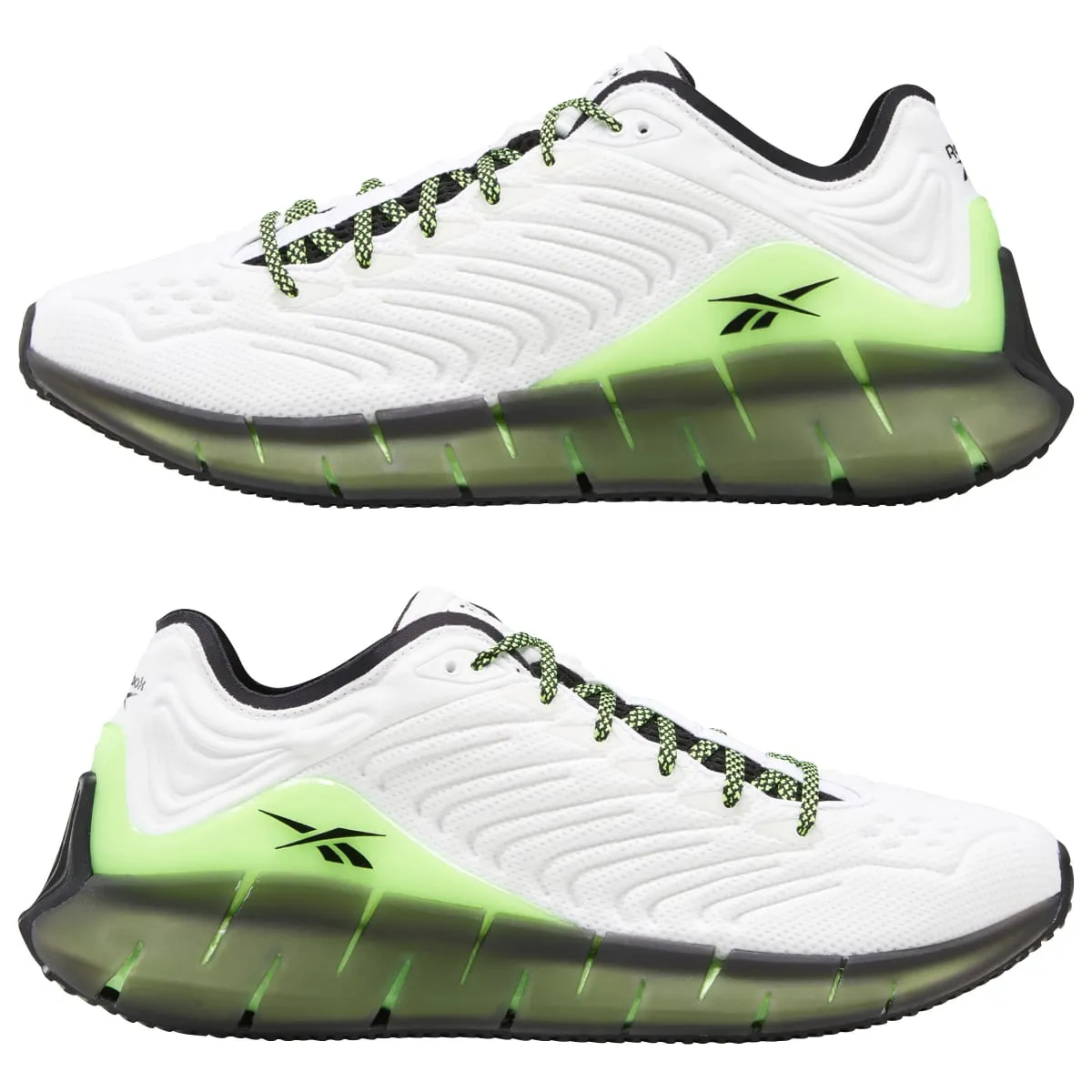 REEBOK FZ3101 ZIG KINETICA MN'S (Medium) White/Green/Black Mesh Running Shoes winter - resistant