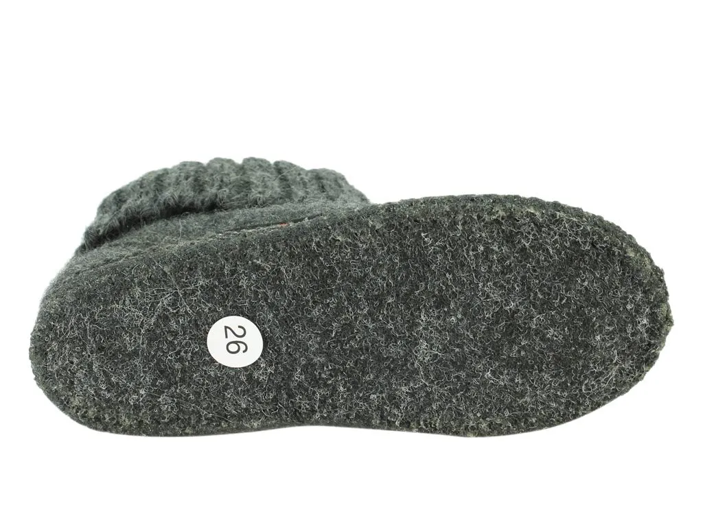Haflinger Children's slippers Karl Anthracite Snow Warm