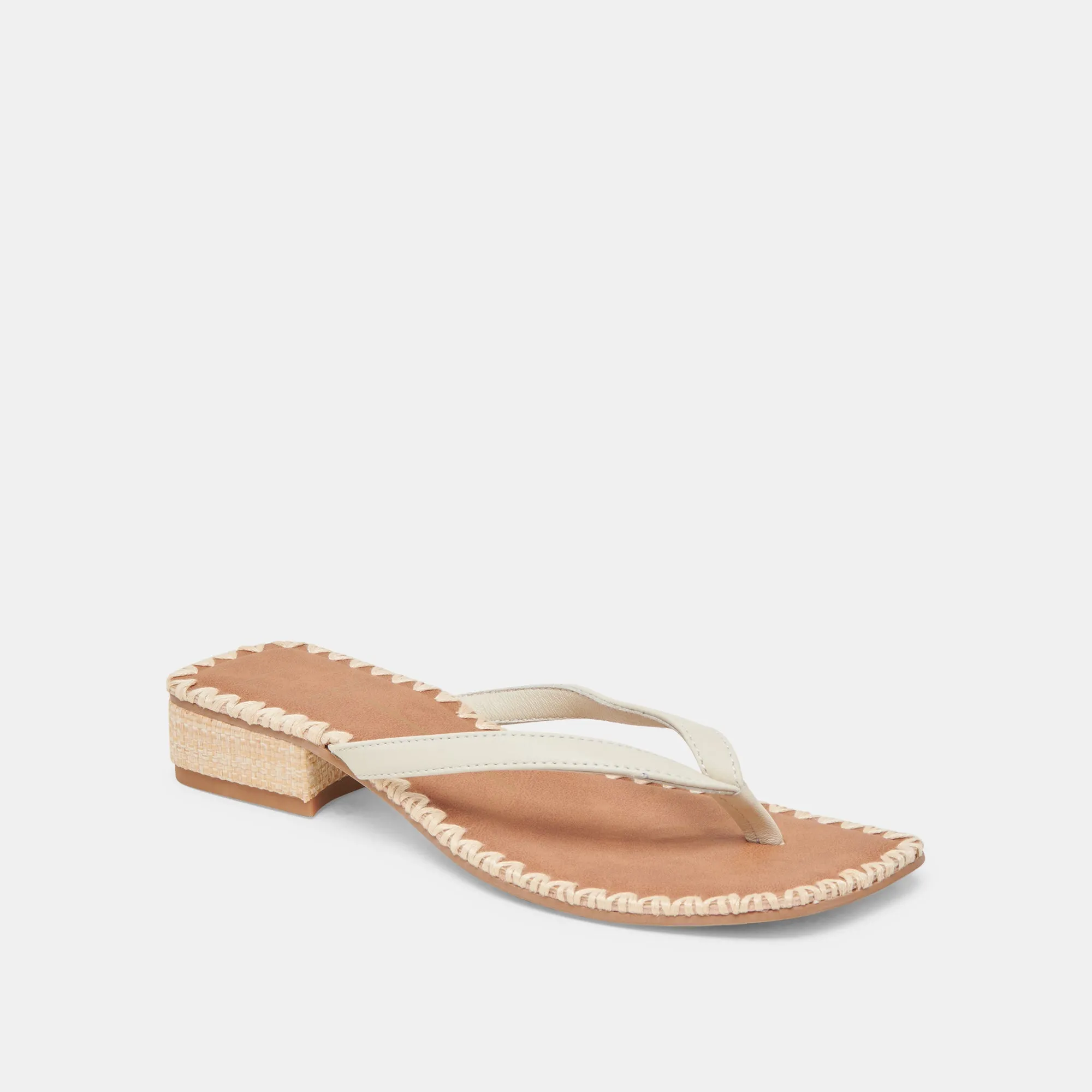 BARTY SANDALS WHITE LEATHER Decorative High Heels Smart Office Shoes