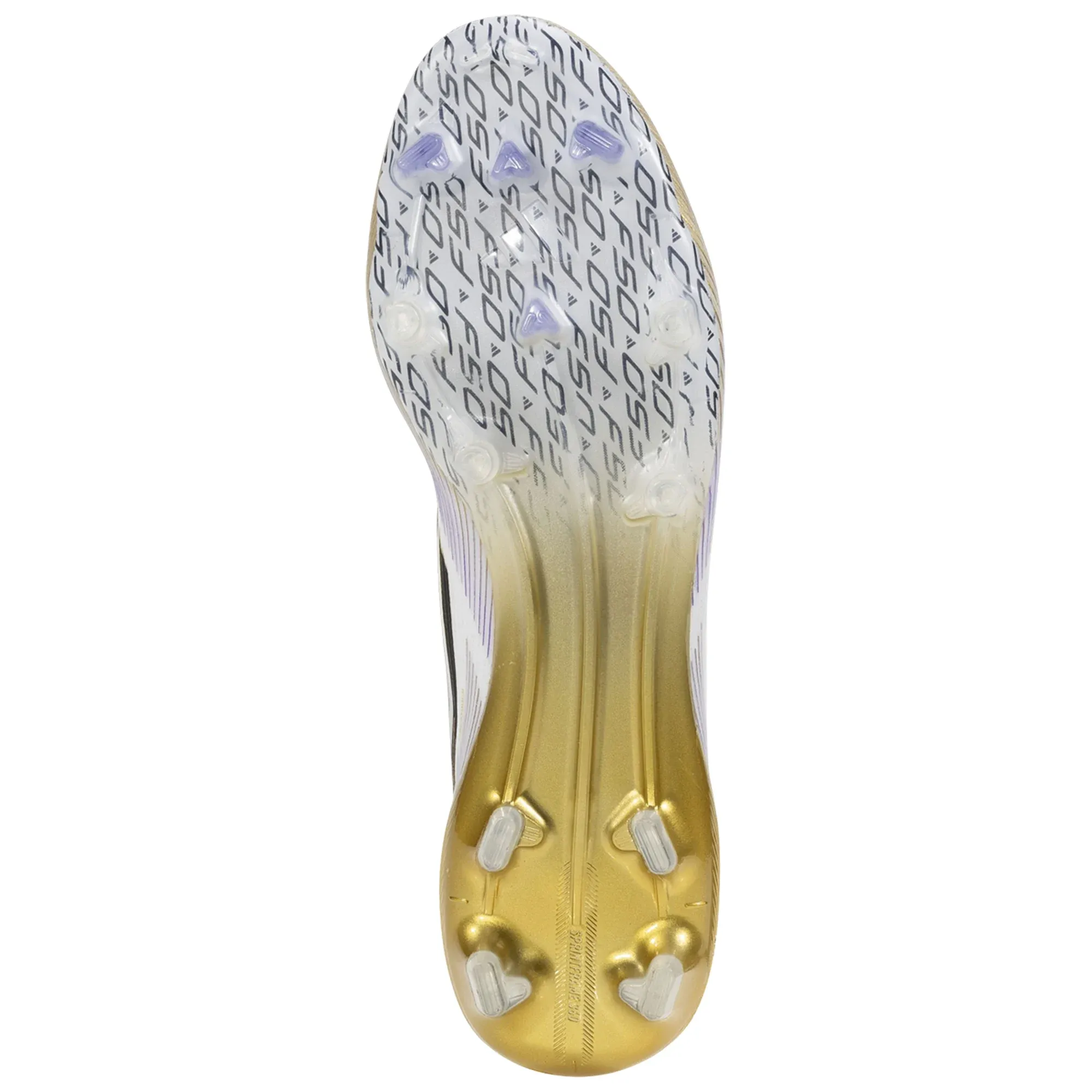 Foot Balance Toe Flex adidas F50 Elite Firm Ground Soccer Cleats (White/Black/Gold Metallic)