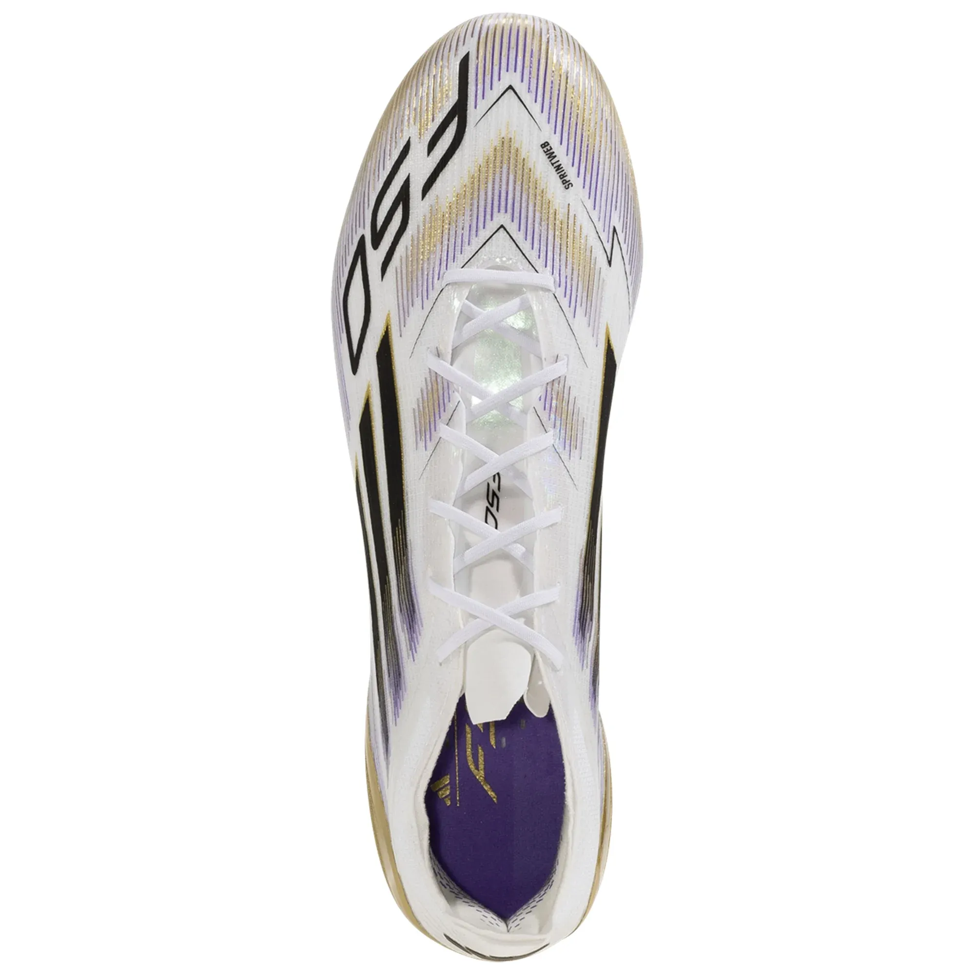 adidas F50 Elite Firm Ground Soccer Cleats (White/Black/Gold Metallic) Precision Touch Enhanced Agility