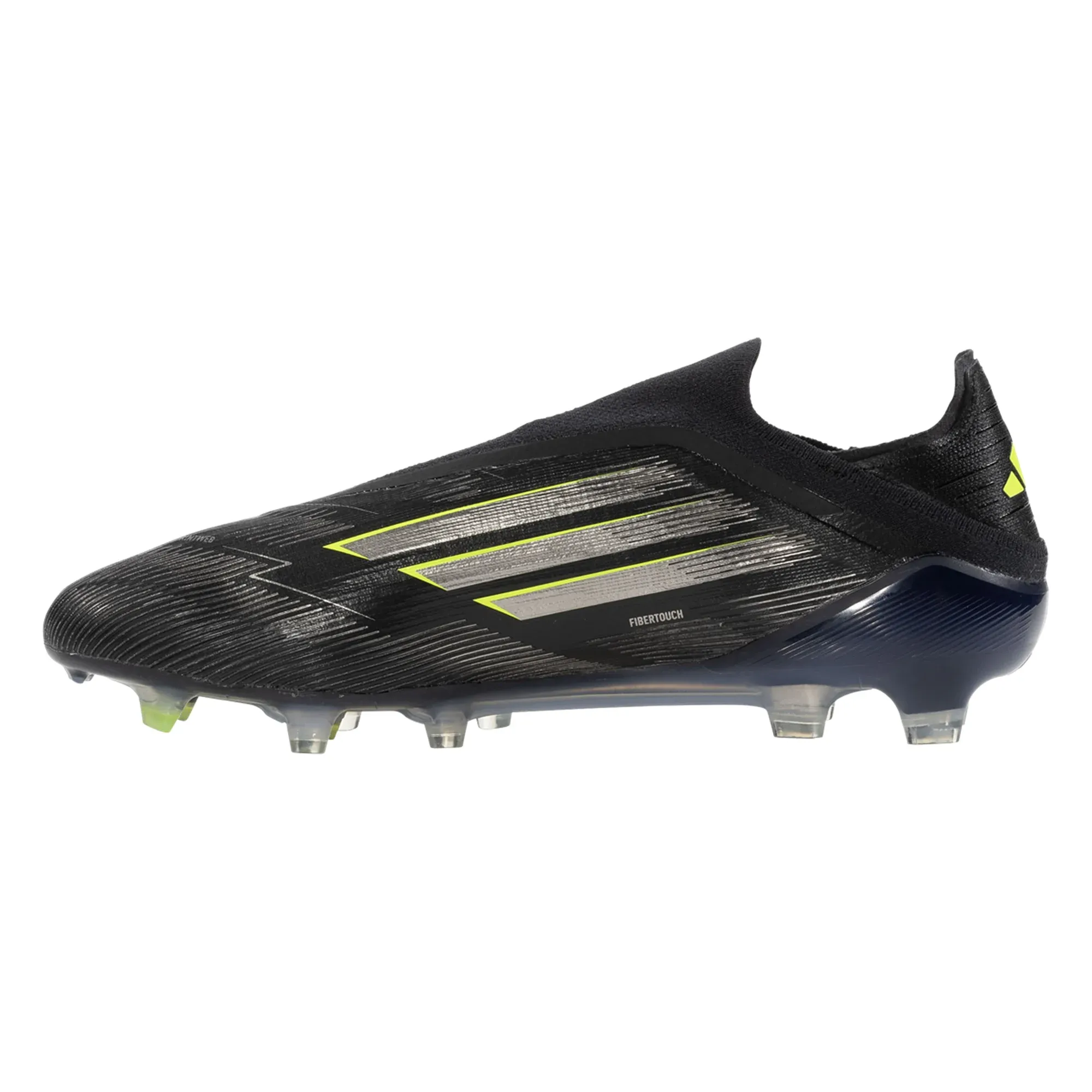 adidas F50 Elite Laceless Firm Ground Soccer Cleats (Black/Iron Metallic/Lucid Lemon) Padded Fit