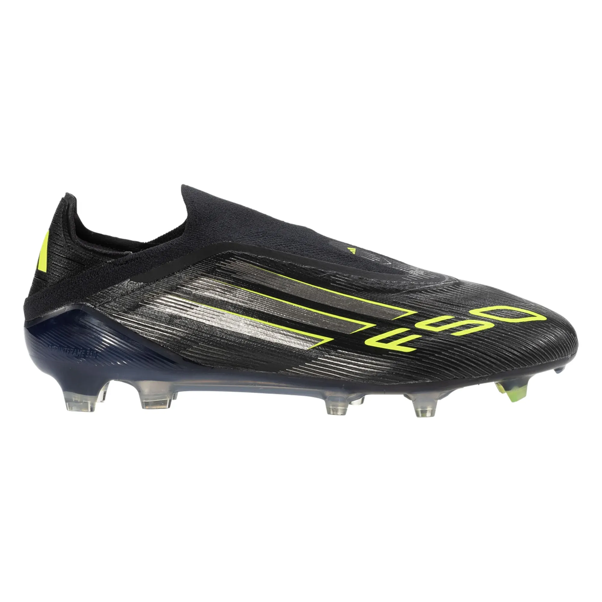 adidas F50 Elite Laceless Firm Ground Soccer Cleats (Black/Iron Metallic/Lucid Lemon) Agility Moves